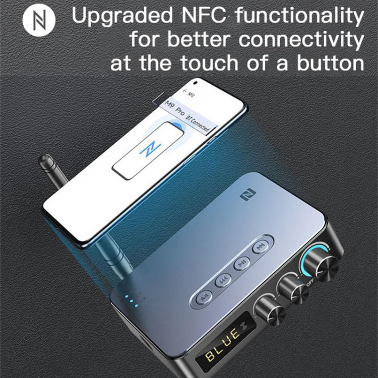 M9 Pro 5.1 ตัวรับสัญญาณบลูทูธตัวเปิดใช้วิทยุ FM 4 ใน 1 อะแดปเตอร์เสียง NFC, M9 Pro