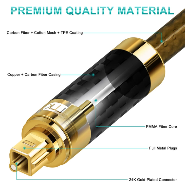 EMK GM/A8.0 สายสัญญาณเสียงใยแก้วนำแสงดิจิตอล แอมพลิฟายเออร์ Audio Gold Plate Fever Line, ความยาว:, 1m, 1.5m, 1.8m, 2m, 3m, 5m, 8m, 10m, 15m, 20m