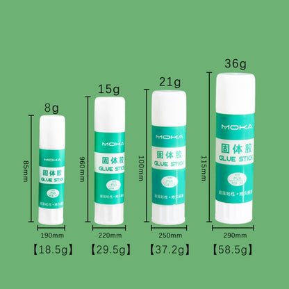 MOKA กาวแข็งเครื่องเขียนนักเรียนเด็กกาวแท่งแฮนด์เมด, 24pcs 8g, 12pcs 15g, 12pcs 21g, 12pcs 36g