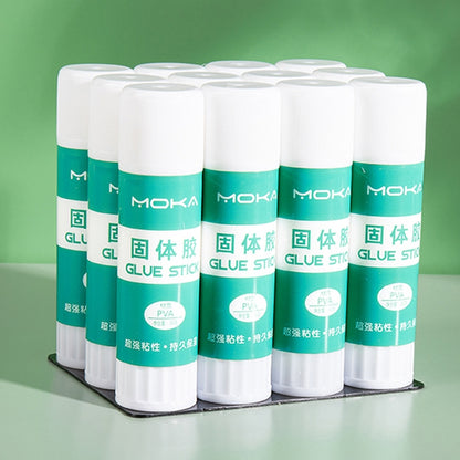 MOKA กาวแข็งเครื่องเขียนนักเรียนเด็กกาวแท่งแฮนด์เมด, 24pcs 8g, 12pcs 15g, 12pcs 21g, 12pcs 36g