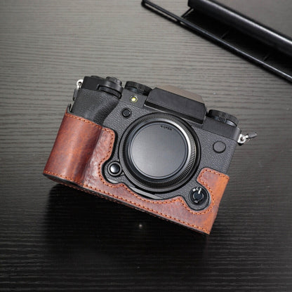 สำหรับ FUJIFILM X-T5 กล้อง Cowhide กระเป๋าป้องกันรอยขีดข่วน เคส ฝาครอบฐาน