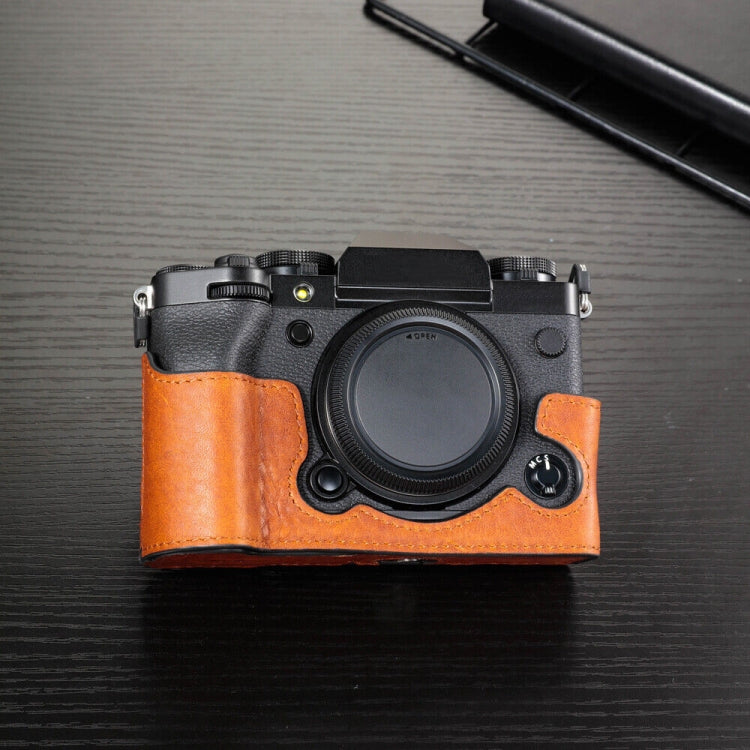 สำหรับ FUJIFILM X-T5 กล้อง Cowhide กระเป๋าป้องกันรอยขีดข่วน เคส ฝาครอบฐาน