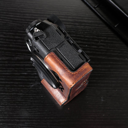 สำหรับ FUJIFILM X-T5 กล้อง Cowhide กระเป๋าป้องกันรอยขีดข่วน เคส ฝาครอบฐาน