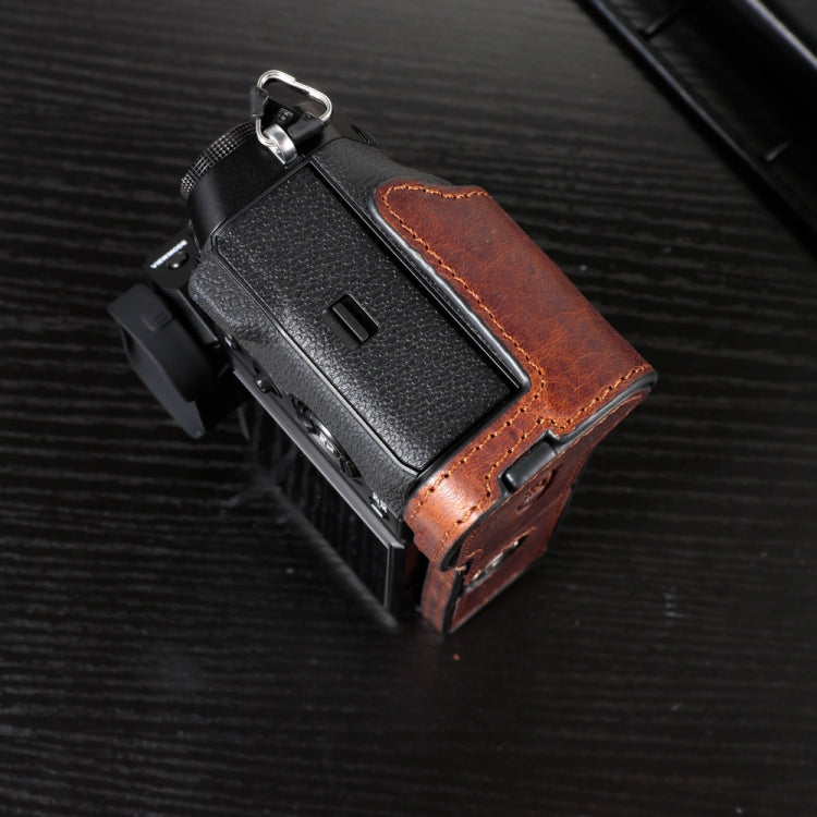 สำหรับ FUJIFILM X-T5 กล้อง Cowhide กระเป๋าป้องกันรอยขีดข่วน เคส ฝาครอบฐาน