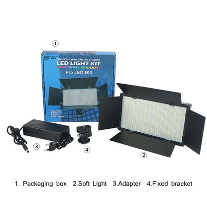 40W 3200K-5600K LED Flat Panel ไฟถ่ายทอดสดเติมแสง, ปลั๊ก EU, E600 RGB Color, E800 RGB Color, E600 3-color Temperature, E800 3-color Temperature