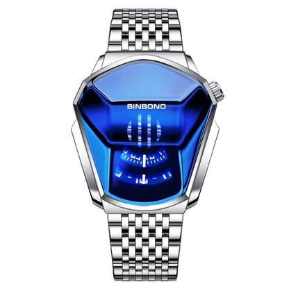 BINBOND Locomotive Concept Steel Belt Watch Men Live Black Technology Watch, Steel Belt Full Gold-Blue Face, Steel Belt Full Gold Gold Face, Steel Belt Black Stee Blue Face, Steel Belt White Steel Blue Face, Steel Belt White Steel White Face           ...