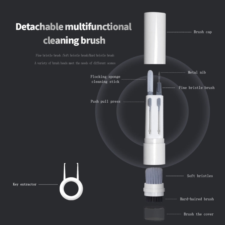 SYT-05 6-in-1 Bluetooth Earphone Clean Pen Brush เครื่องมือทำความสะอาดแป้นพิมพ์คอมพิวเตอร์, SYT-05