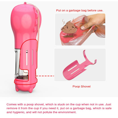 3 in 1 Leakproof Outdoor Dog Water Fountain ขวดน้ำดื่มสำหรับสัตว์เลี้ยงแบบพกพา, 300ml, 300ml+Food Box, 500ml, 500ml+Food Box