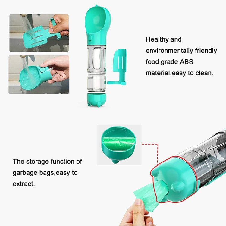 3 in 1 Leakproof Outdoor Dog Water Fountain ขวดน้ำดื่มสำหรับสัตว์เลี้ยงแบบพกพา, 300ml, 300ml+Food Box, 500ml, 500ml+Food Box