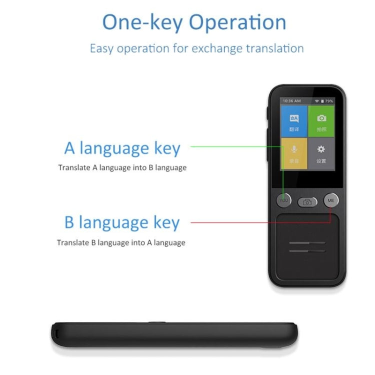 T16 Smart AI Translation Travel Translator รองรับการแปลร่วมกัน 138 ภาษา 14 การแปลออฟไลน์, T16 Black