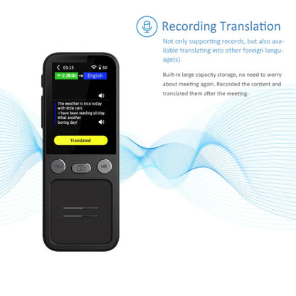 T16 Smart AI Translation Travel Translator รองรับการแปลร่วมกัน 138 ภาษา 14 การแปลออฟไลน์, T16 Black