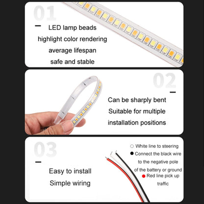 ไฟเลี้ยว LED Streamer ตกแต่งกระจกมองหลังรถยนต์ ความยาว：, 14cm A Pair, 18cm A Pair
