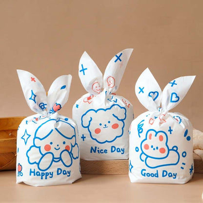 ถุงบรรจุขนม 1 ถุงถุงของขวัญบิสกิตอบ, Little Rabbit and Bear, Space Rabbit, Strawberry Flower, Blue Bunny Girl, Pink Rabbit Flower, Fresh Flower, Colorful Abstract Strip, Green White Cat, Red Fried Egg, Year Rabbit, White Christmas Boy Girl             ...