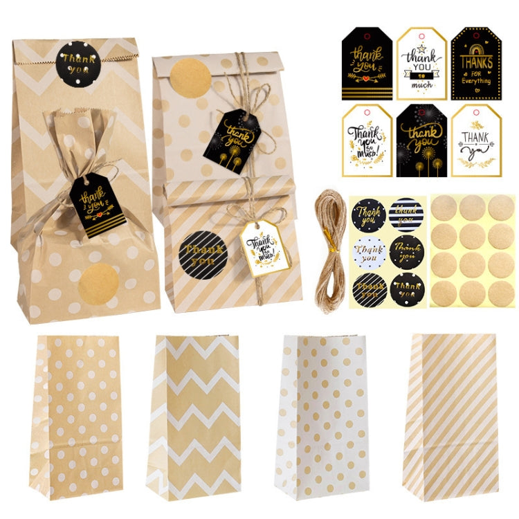 24 In 1 Pointed Cowhide Paper Bag Retro Thanks Gift Bag Party Bakery Biscuits Candy Bag, 24 In 1 Style 1, 24 In 1 Style 2