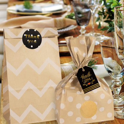 24 In 1 Pointed Cowhide Paper Bag Retro Thanks Gift Bag Party Bakery Biscuits Candy Bag, 24 In 1 Style 1, 24 In 1 Style 2