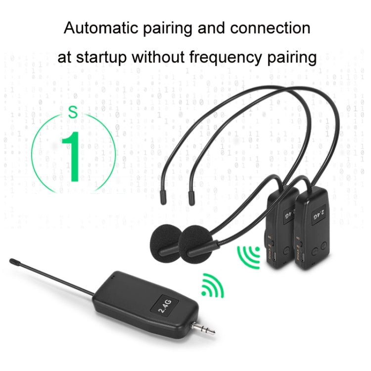 ชุดหูฟังไร้สาย UHF Microphone Lavalier Headset Amplifier, One For One, One For Two