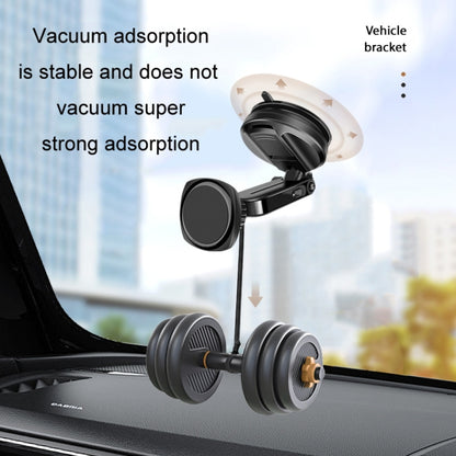 รถ Telescopic Suction Cup ยางด้านล่างที่วางโทรศัพท์มือถือแบบแม่เหล็กที่แข็งแรง, Magnetic Mobile Phone Holder