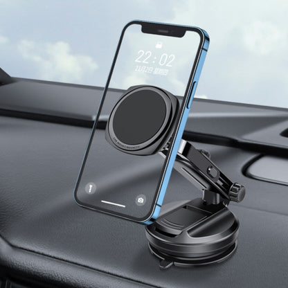 รถ Telescopic Suction Cup ยางด้านล่างที่วางโทรศัพท์มือถือแบบแม่เหล็กที่แข็งแรง, Magnetic Mobile Phone Holder
