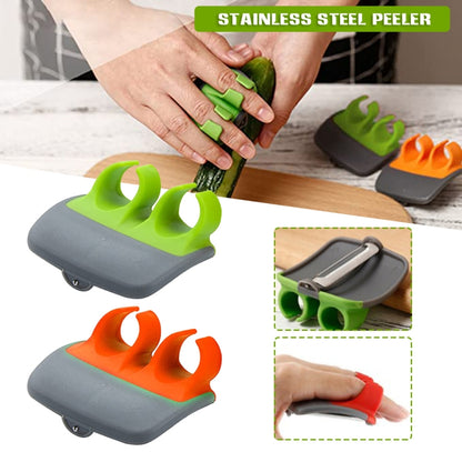 เครื่องปอกปาล์มมือ 2 ชิ้นสำหรับมันฝรั่ง ผลไม้ เครื่องปอกผักในครัว, 2pcs Orange
