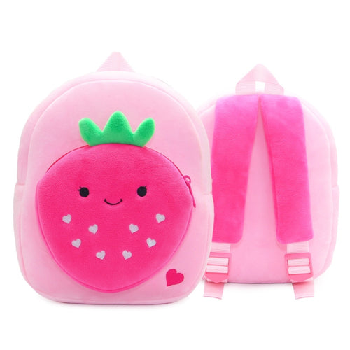 ชุดผักผลไม้การ์ตูนตุ๊กตาเด็กกระเป๋าเป้เด็กกระเป๋านักเรียน, Strawberry, Dragon Fruit, Pineapple, Watermelon, Pumpkin, Cactus, Durian, Carnivorous Flowers