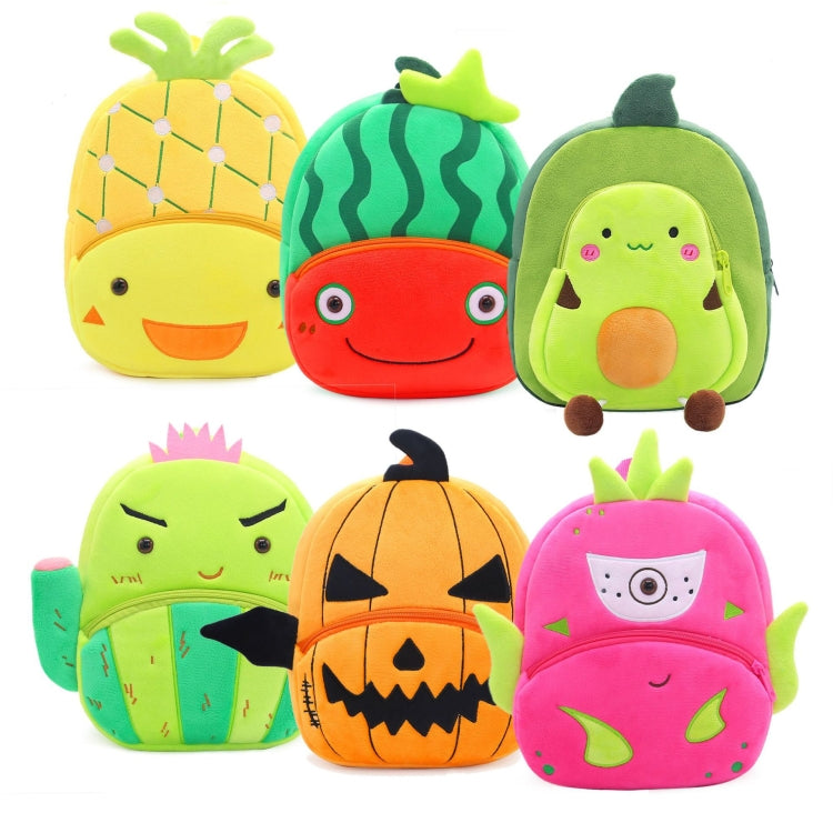 ชุดผักผลไม้การ์ตูนตุ๊กตาเด็กกระเป๋าเป้เด็กกระเป๋านักเรียน, Strawberry, Dragon Fruit, Pineapple, Watermelon, Pumpkin, Cactus, Durian, Carnivorous Flowers