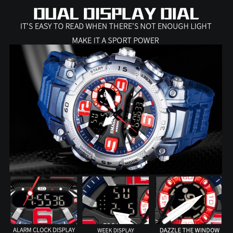 SMAEL 1921 Men Dual Movement Sports Watch Multifunctional Time Night Light Alarm นาฬิกาข้อมือนักเรียน