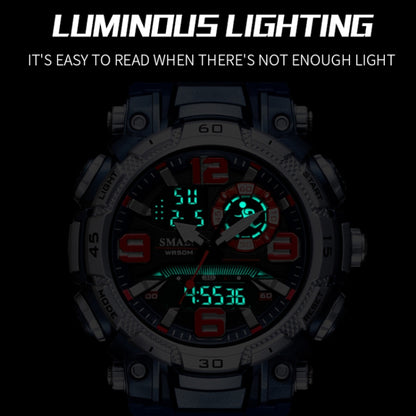 SMAEL 1921 Men Dual Movement Sports Watch Multifunctional Time Night Light Alarm นาฬิกาข้อมือนักเรียน