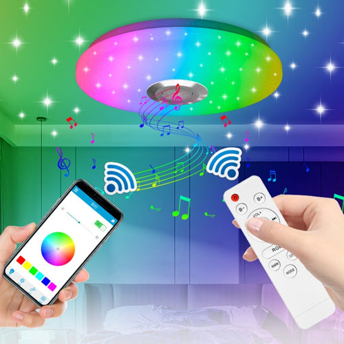 รีโมทคอนโทรล Bluetooth LED โคมไฟเพดาน RGB Music Rhythm โคมไฟเปลี่ยนสี, 33cm