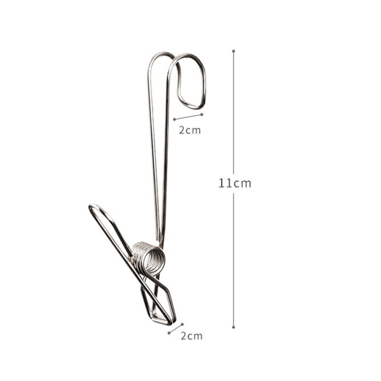 ด้วยคลิปหนีบผ้าหางยาวสแตนเลสริบบอนตะขอแขวนคลิป, 12pcs Stainless Steel