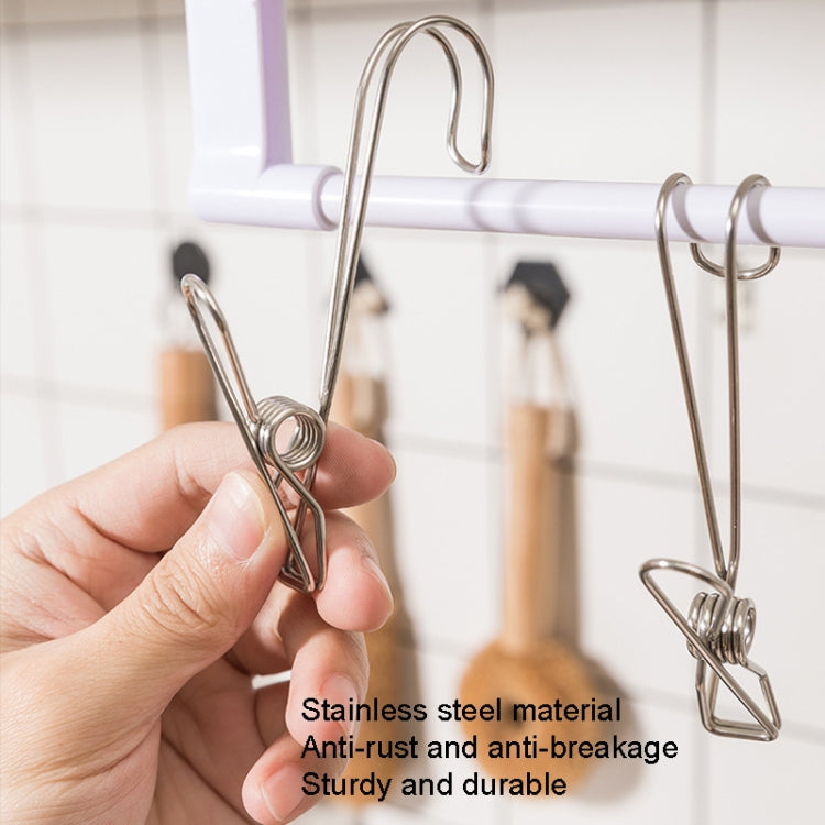 ด้วยคลิปหนีบผ้าหางยาวสแตนเลสริบบอนตะขอแขวนคลิป, 12pcs Stainless Steel