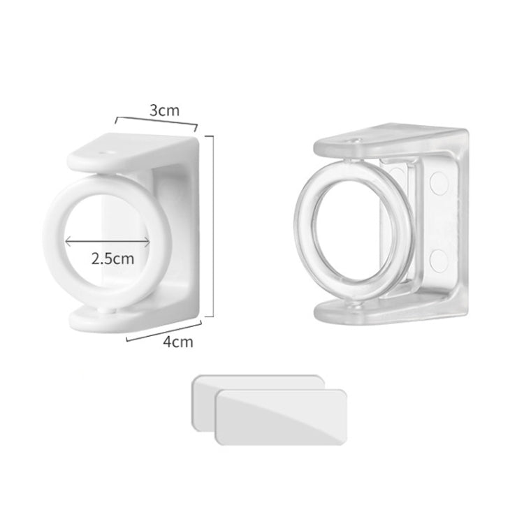 4pcs Turnable Circle Triangle Ring Telescopic Rod Hook Props Fixed Bracket, White Adhesive Model, Transparent Adhesive Model