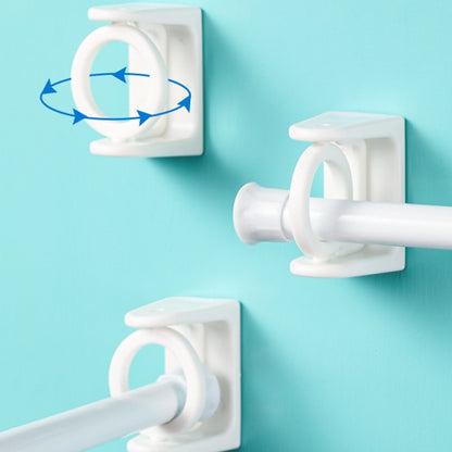 4pcs Turnable Circle Triangle Ring Telescopic Rod Hook Props Fixed Bracket, White Adhesive Model, Transparent Adhesive Model