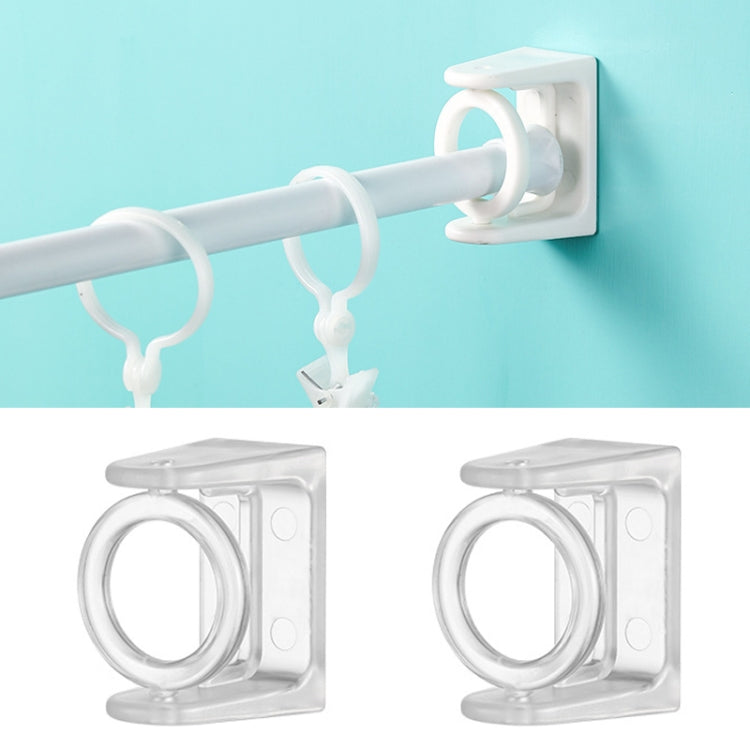 4pcs Turnable Circle Triangle Ring Telescopic Rod Hook Props Fixed Bracket, White Adhesive Model, Transparent Adhesive Model