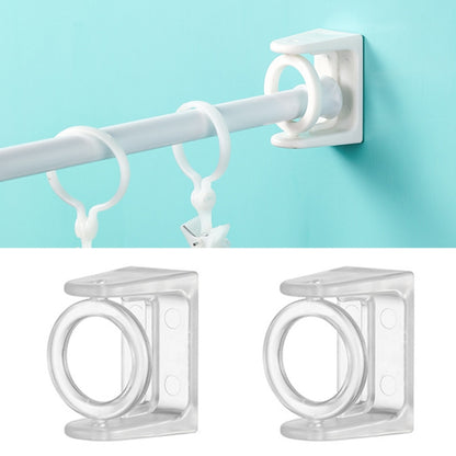 4pcs Turnable Circle Triangle Ring Telescopic Rod Hook Props Fixed Bracket, White Adhesive Model, Transparent Adhesive Model