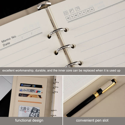 6 Hole Three Fold Loose-leaf Case A5 Business Notebook OfficeสเตชันเนอรีNotepad