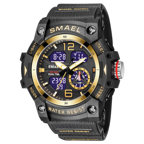SMAEL 8007 Outdoor Sports Waterproof Dual แสดงผล นาฬิกาควอทซ์อิเล็กทรอนิกส์