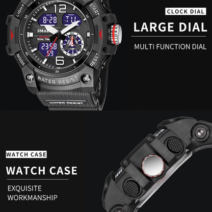 SMAEL 8007 Outdoor Sports Waterproof Dual แสดงผล นาฬิกาควอทซ์อิเล็กทรอนิกส์