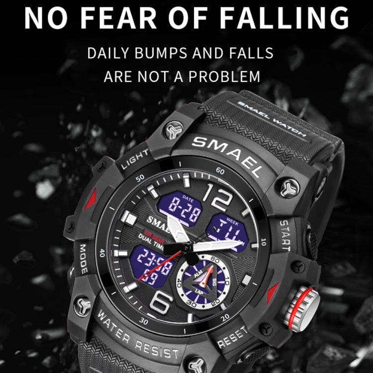 SMAEL 8007 Outdoor Sports Waterproof Dual แสดงผล นาฬิกาควอทซ์อิเล็กทรอนิกส์