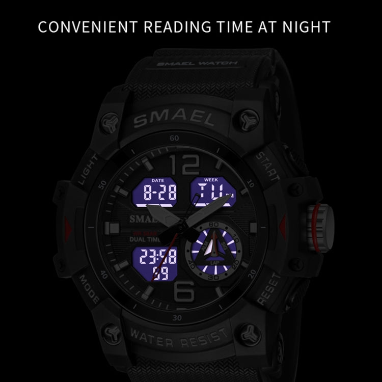 SMAEL 8007 Outdoor Sports Waterproof Dual แสดงผล นาฬิกาควอทซ์อิเล็กทรอนิกส์