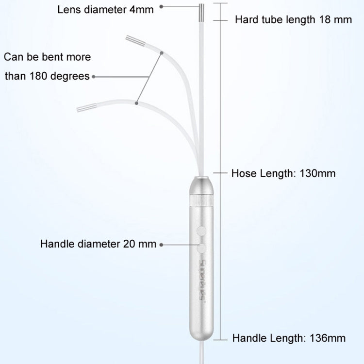 Supereyes Y001+ 4mm Focusable Tube กล้องส่องทางจมูกทางปากแบบอิเล็กทรอนิกส์, Y001+