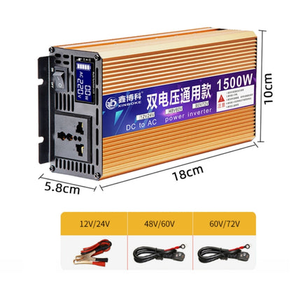 XINBOKE Universal Positive Wave Car Inverter บ้านอินเวอร์เตอร์พลังงานแสงอาทิตย์, 12V/24V 1500W To 220V 700W, 48V/60V 1500W To 220V 700W, 60V/72V 1500W To 220V 700W, 12V/24V 3000W To 220V 1200W, 48V/60V 3000W To 220V 1200W, 60V/72V 3000W To 220V 1200W