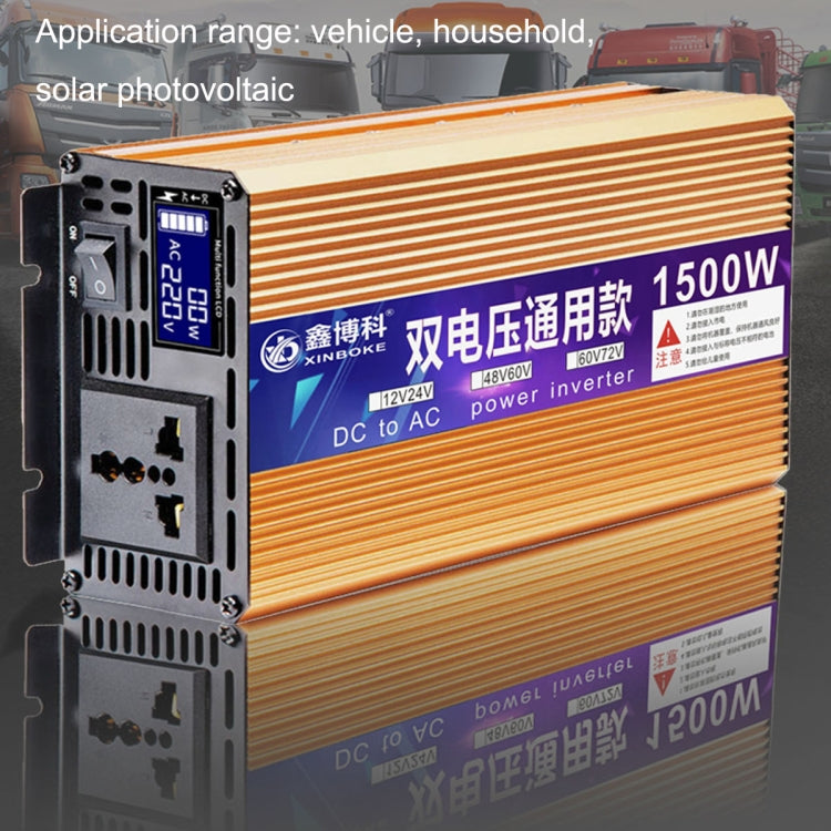 XINBOKE Universal Positive Wave Car Inverter บ้านอินเวอร์เตอร์พลังงานแสงอาทิตย์, 12V/24V 1500W To 220V 700W, 48V/60V 1500W To 220V 700W, 60V/72V 1500W To 220V 700W, 12V/24V 3000W To 220V 1200W, 48V/60V 3000W To 220V 1200W, 60V/72V 3000W To 220V 1200W