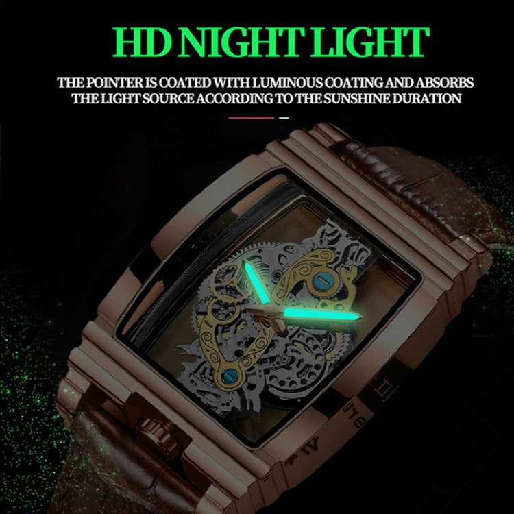 BINBOND B5011 Gear Hollow Outdoor Waterproof Luminous Men Business นาฬิกา