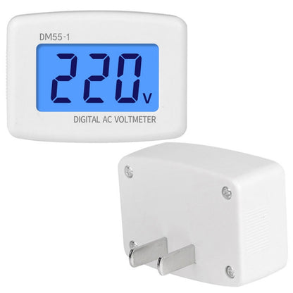 DM55-1 AC 110V- 220V LCD Digital Voltmeter เครื่องทดสอบแรงดันไฟฟ้าเครื่องตรวจจับ Meter, DM55-1 US Plug, DM55-1 EU Plug