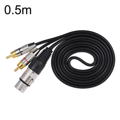 XLR หญิงถึง 2RCA ชายเสียบสายสัญญาณเสียงสเตอริโอ, ความยาว:, 0.5m, 1m, 1.5m, 2m, 3m, 5m, 8m, 10m