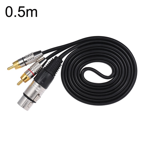 XLR หญิงถึง 2RCA ชายเสียบสายสัญญาณเสียงสเตอริโอ, ความยาว:, 0.5m, 1m, 1.5m, 2m, 3m, 5m, 8m, 10m
