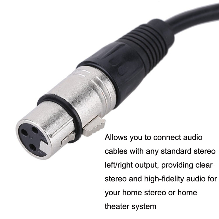XLR หญิงถึง 2RCA ชายเสียบสายสัญญาณเสียงสเตอริโอ, ความยาว:, 0.5m, 1m, 1.5m, 2m, 3m, 5m, 8m, 10m