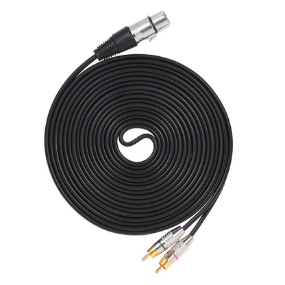 XLR หญิงถึง 2RCA ชายเสียบสายสัญญาณเสียงสเตอริโอ, ความยาว:, 0.5m, 1m, 1.5m, 2m, 3m, 5m, 8m, 10m