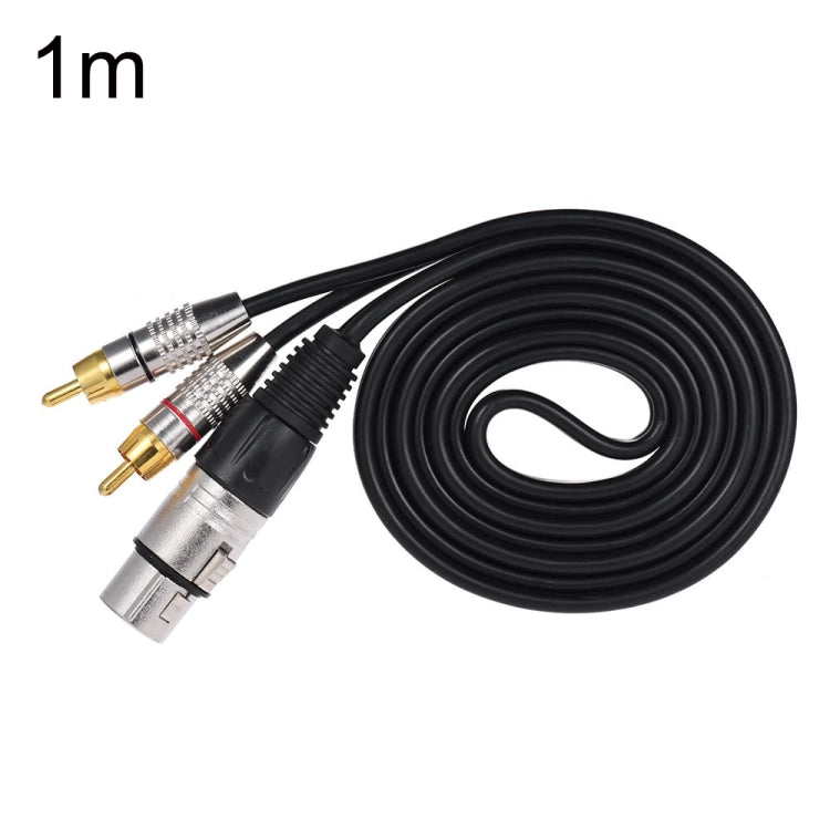 XLR หญิงถึง 2RCA ชายเสียบสายสัญญาณเสียงสเตอริโอ, ความยาว:, 0.5m, 1m, 1.5m, 2m, 3m, 5m, 8m, 10m