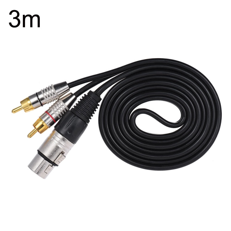 XLR หญิงถึง 2RCA ชายเสียบสายสัญญาณเสียงสเตอริโอ, ความยาว:, 0.5m, 1m, 1.5m, 2m, 3m, 5m, 8m, 10m